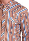 Rock & Roll Mens Tek Stripe Printed LS Pearl Snap -BMN2S09459