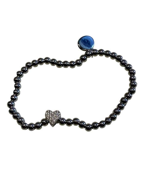 Alex Carol Stacker 4MM Silver Heart Bracelet