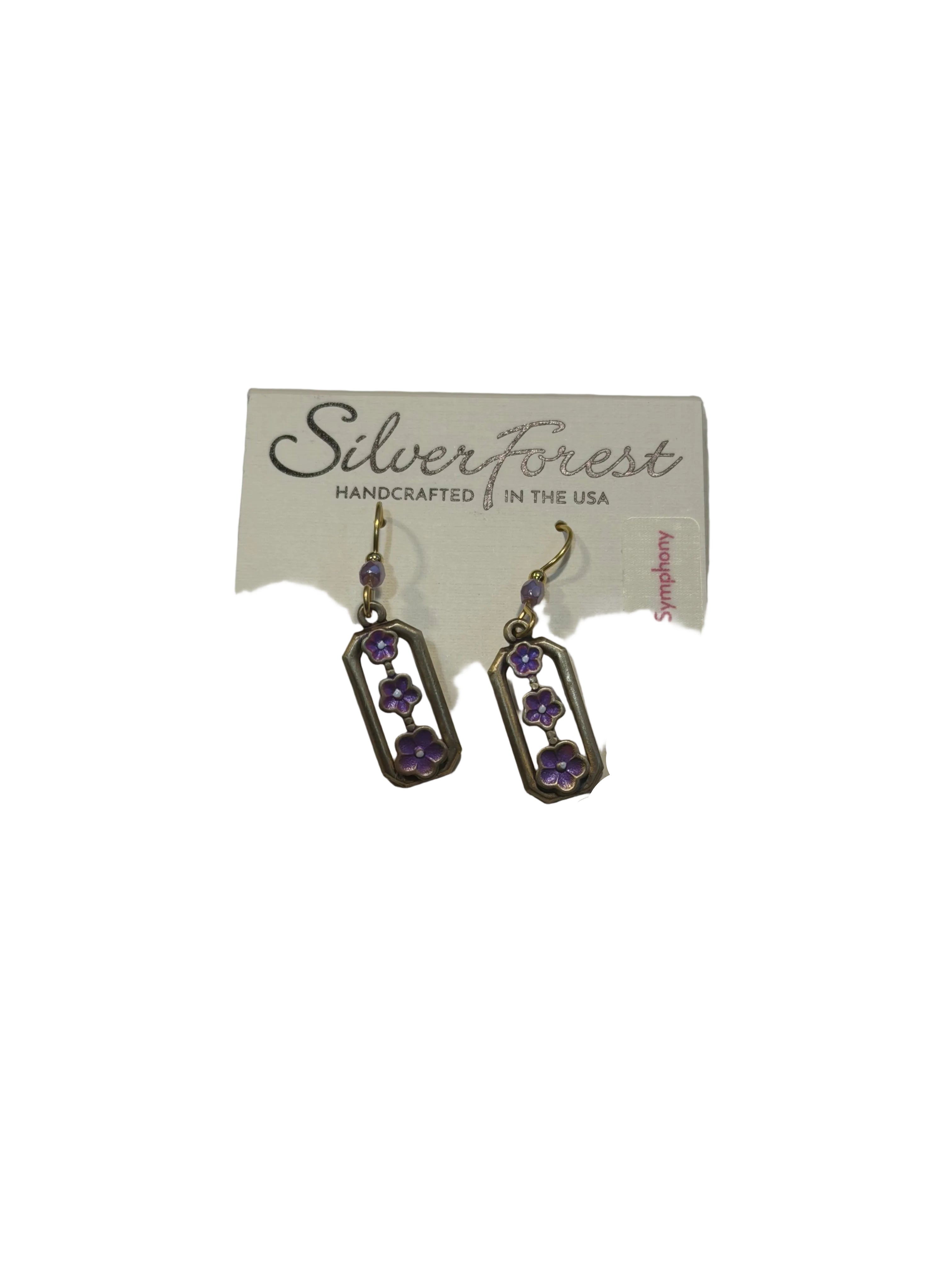 Silver Forest Earring Flower Trio in Mod Shape - NE-2369