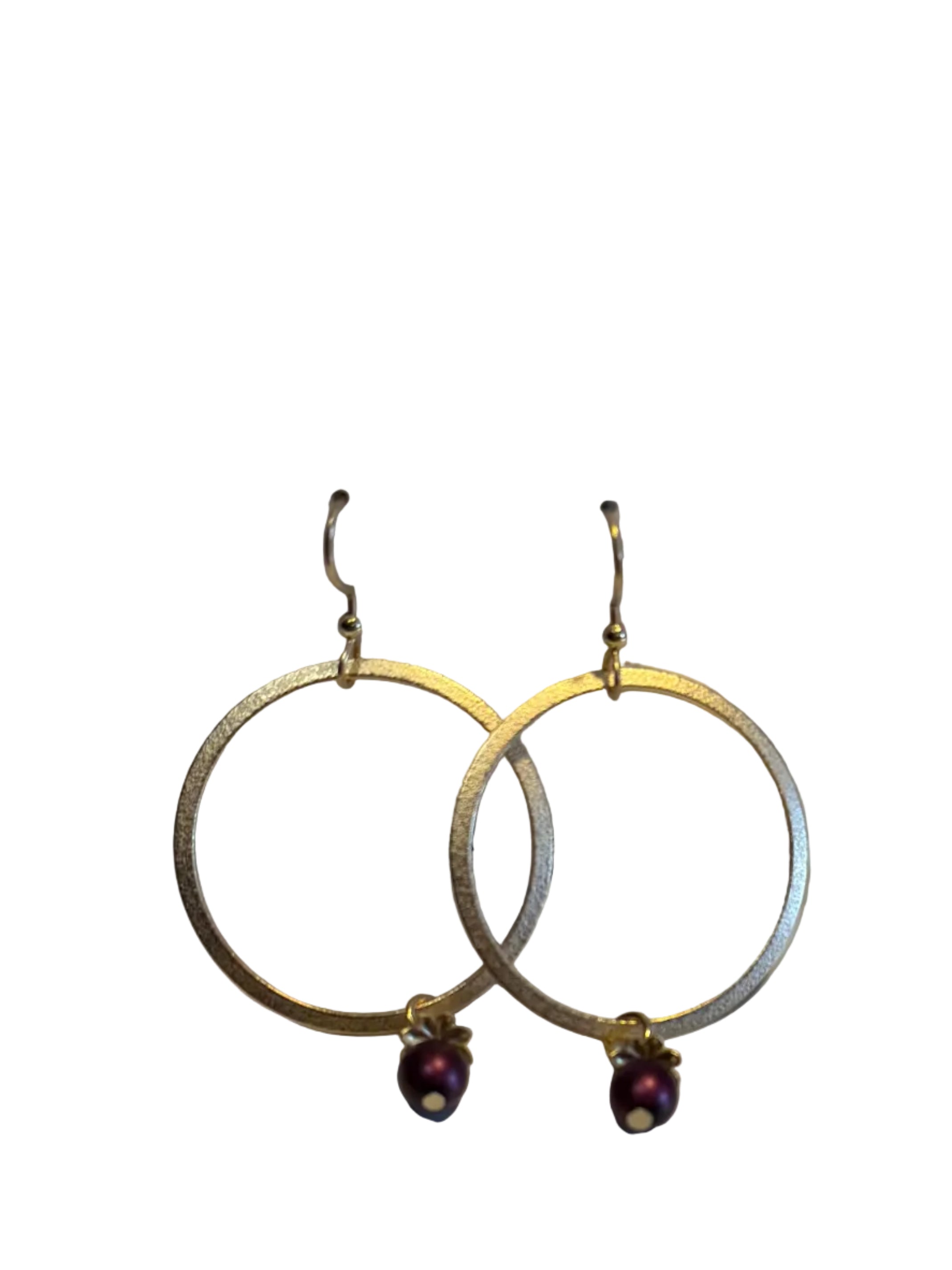 Silver Forest Earring Gold Capped Bead Off Loop - NE-2385