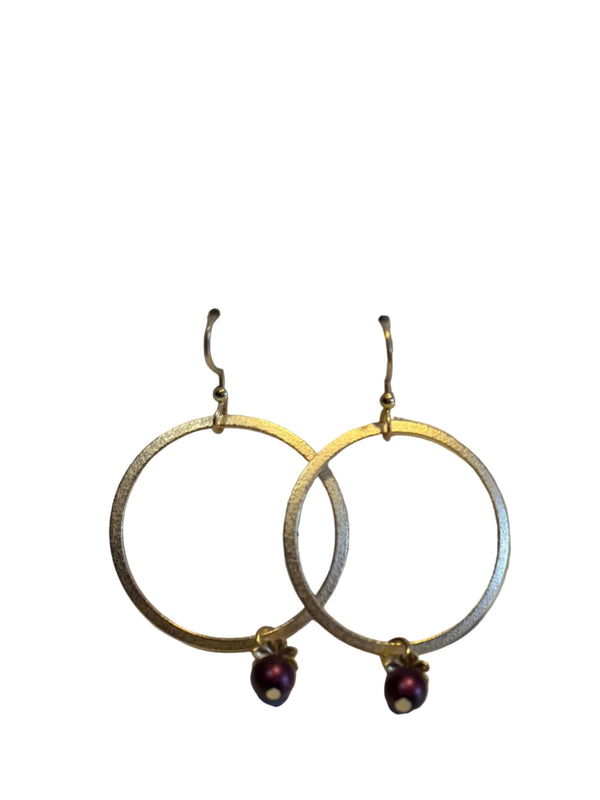Silver Forest Earring Gold Capped Bead Off Loop - NE-2385