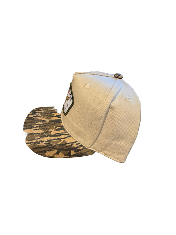 Backwoods Boys Outdoors tan and camo Curved Ball Cap