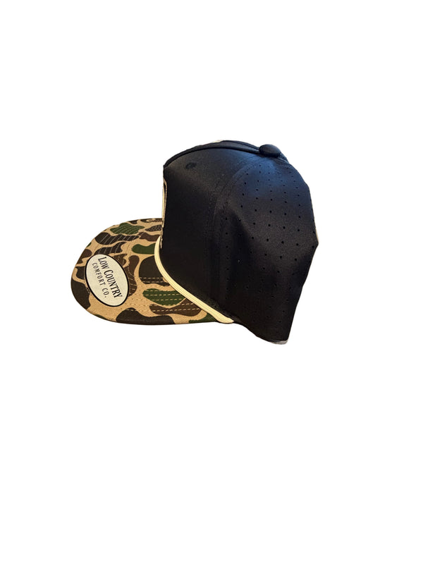 True South Duck Head Black and Camo Ball Cap
