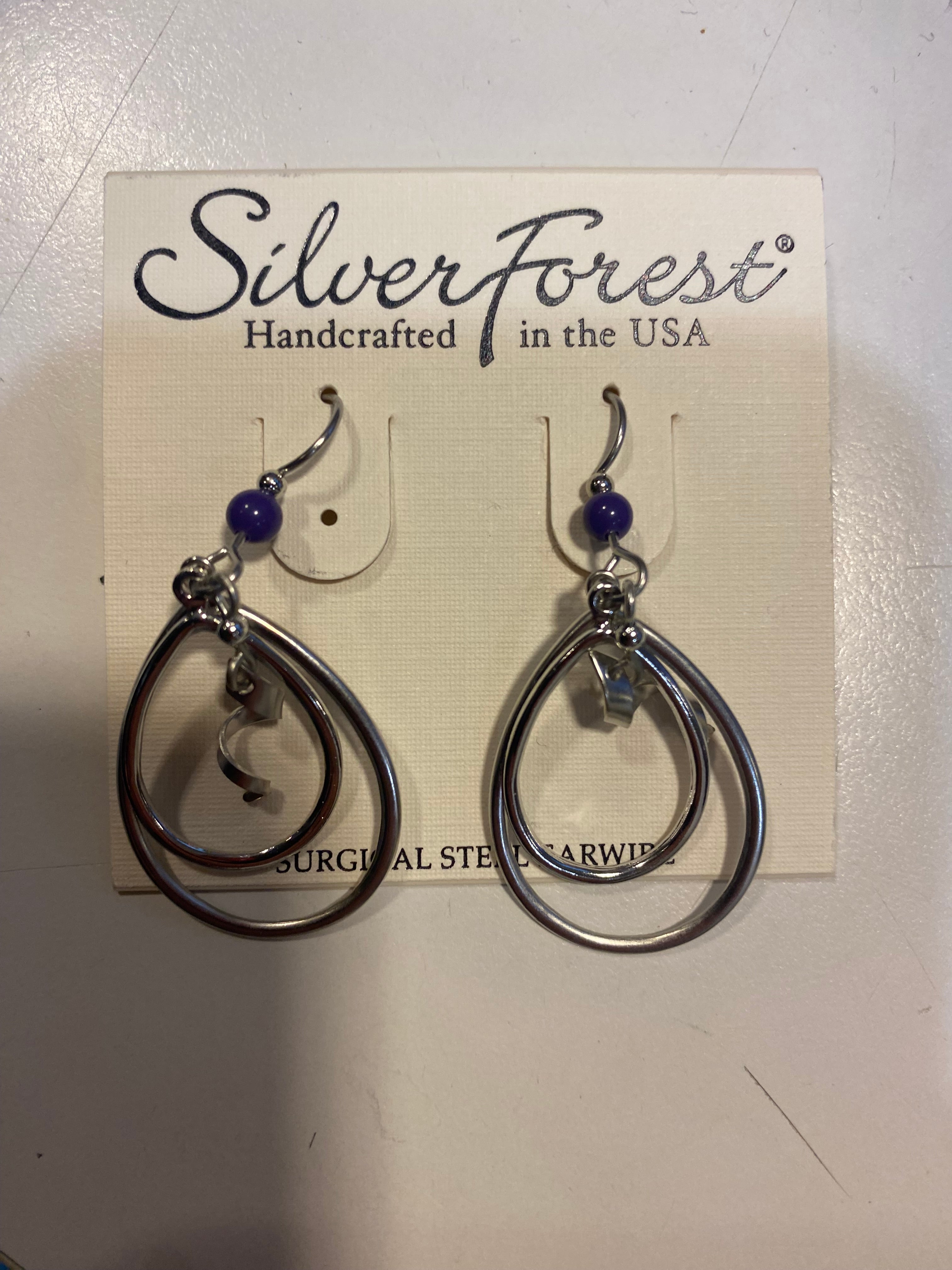 Silver Forest Earrings Silver Tear Drops NE-2147