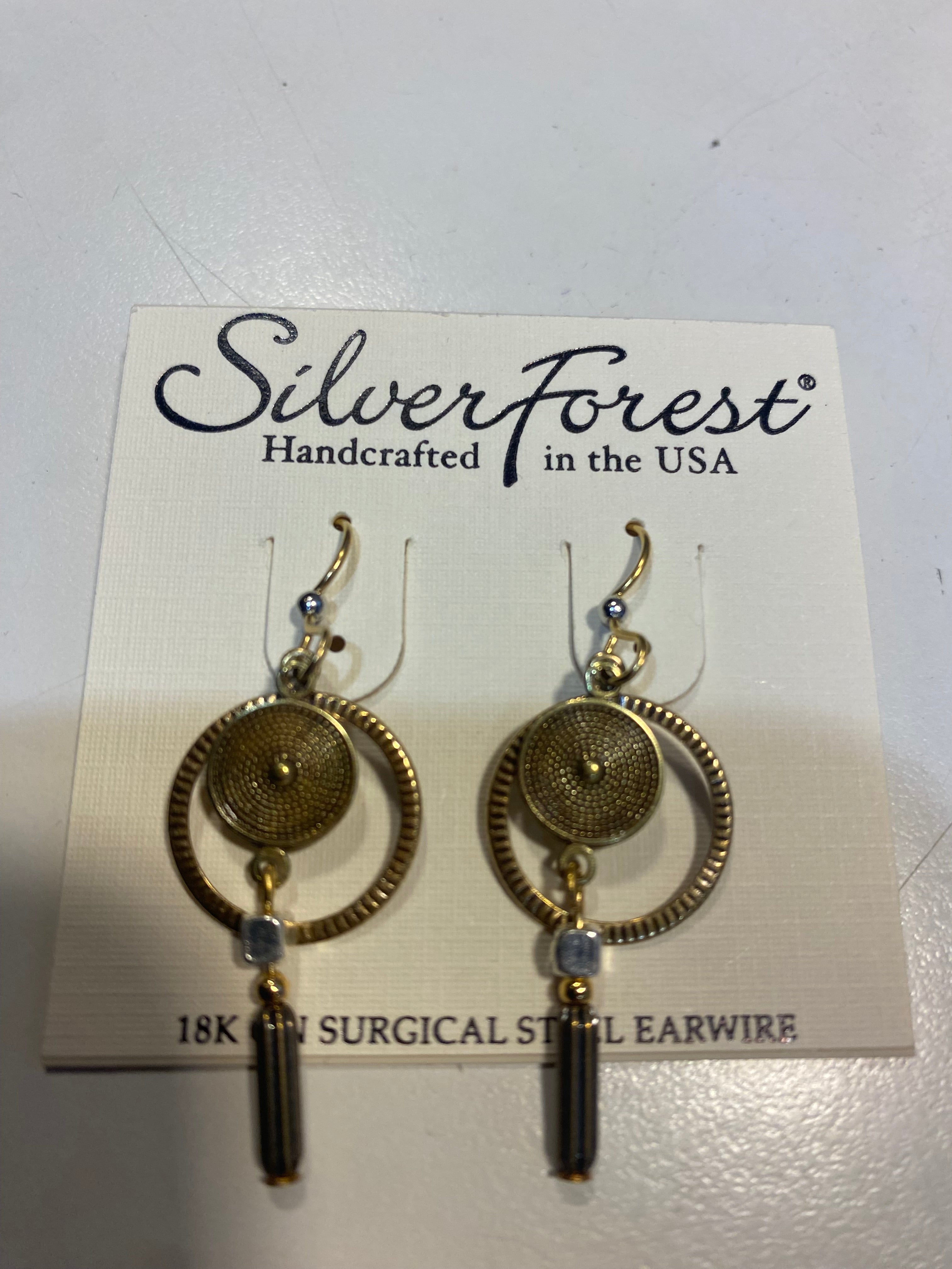Silver Forest Earrings Techno Look + Bullet NE-2146
