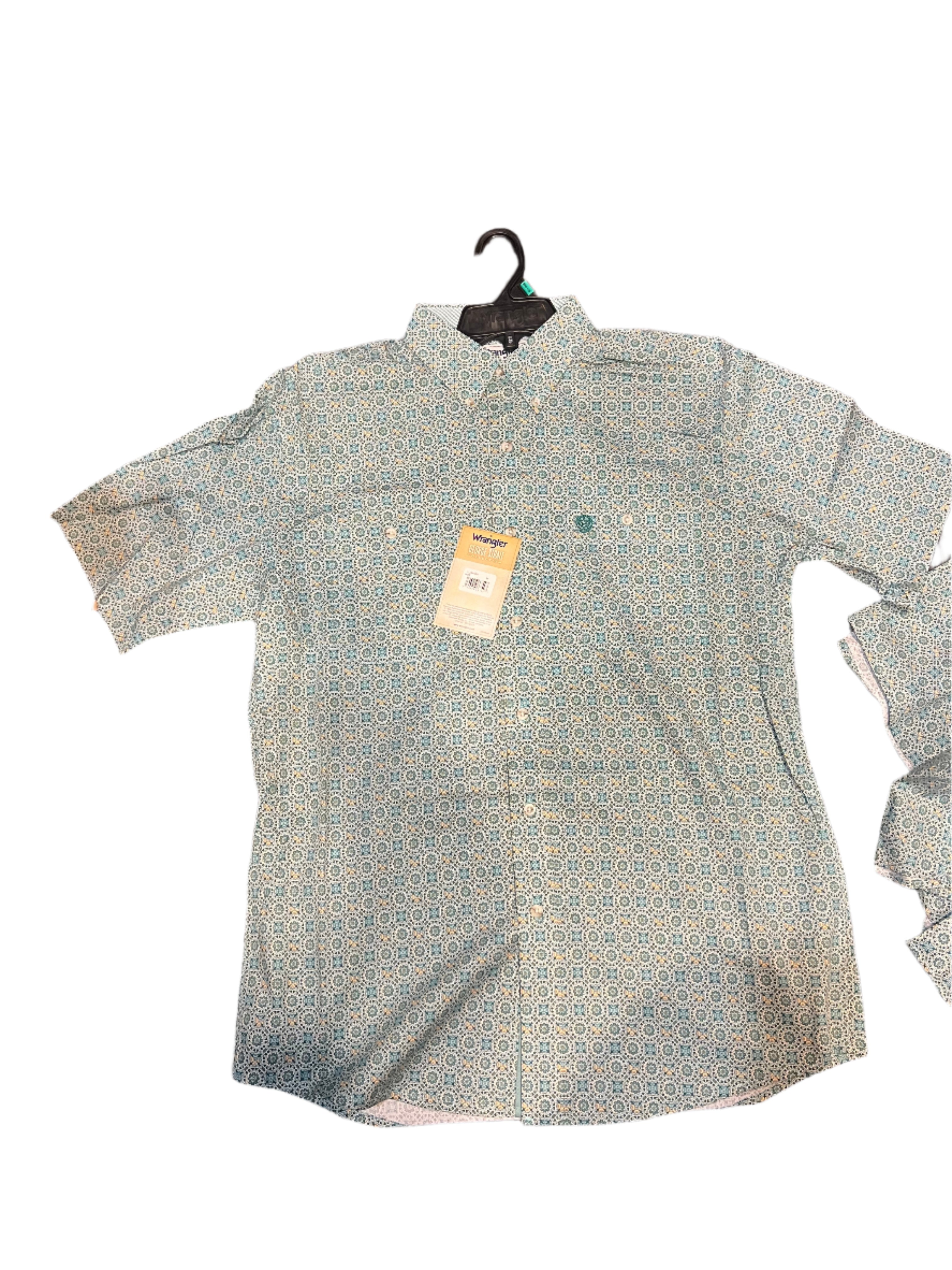 Wrangler Men's George Strait Blue Short Sleeve Button Up Shirt -112360060