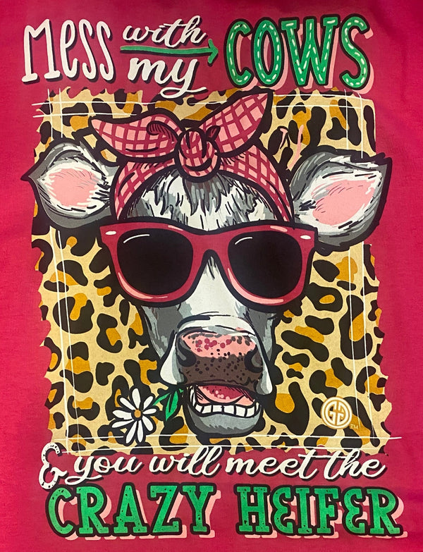 Girlie Girl Orginals Meet My Crazy Heifer Pink Short Sleeve T-Shirt SS-2540-Pink