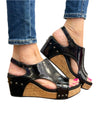 Corkys Footwear Ladies Carley Black Crinkle Patent-30-5316-BCPU-Q