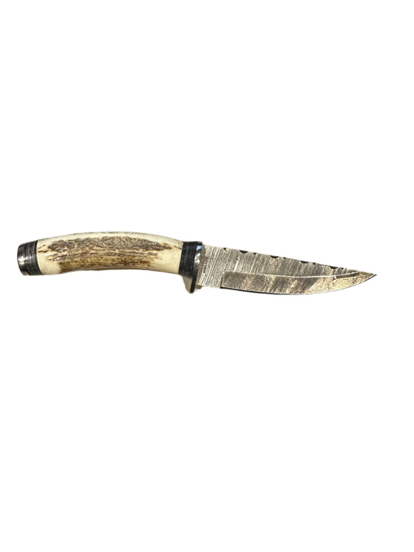 Circle SH Cutlery Horn Handle with Damascus Blade 8" - GH24