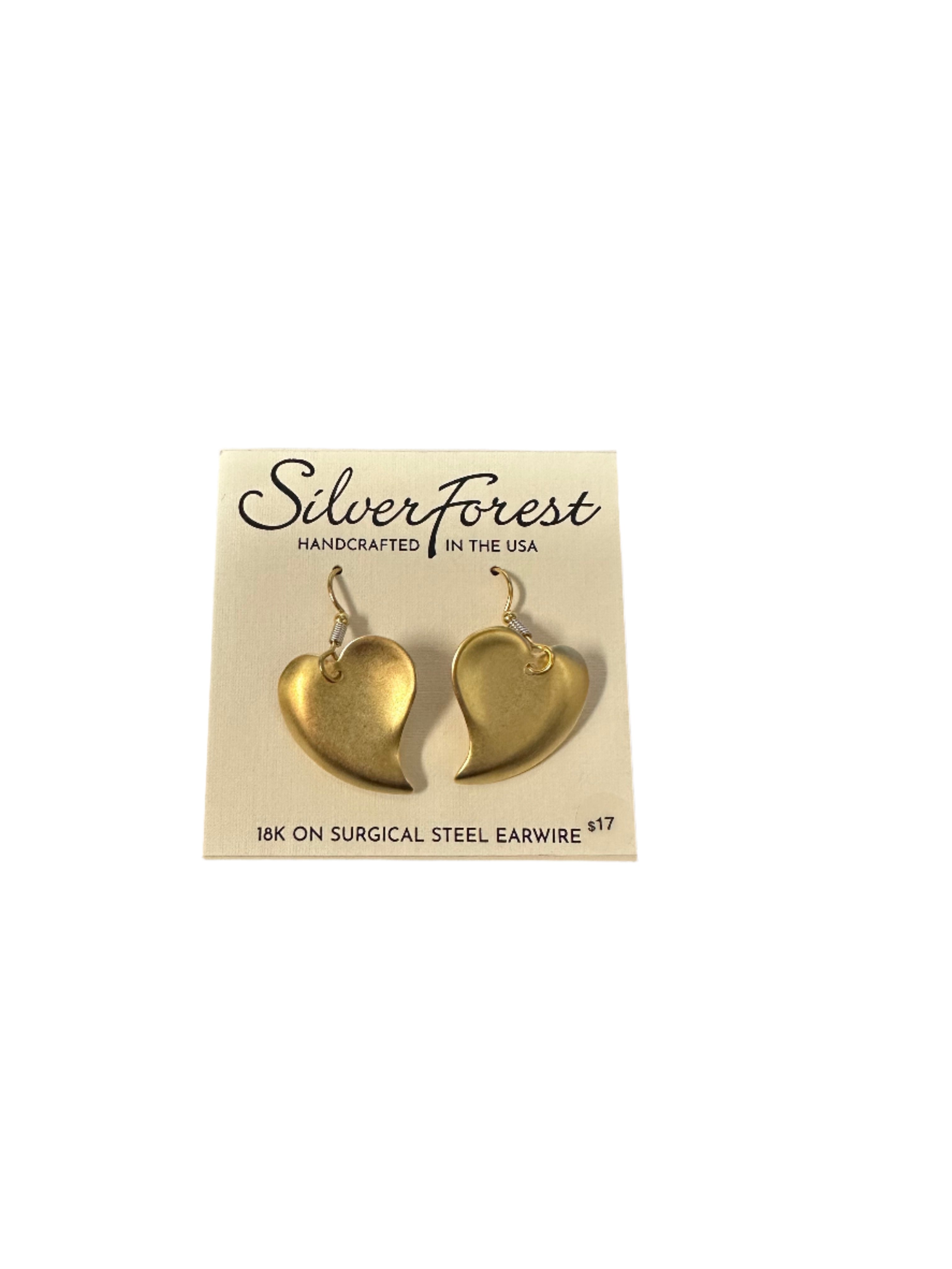 Silver Forest Contemporary Heart earrings - NE-2395
