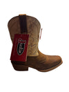 Justin Kids Tad Brown Bone Water Buffalo Boots-JK7375