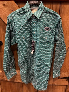 PANHANDLE TEAL LONG SLEEVE SNAP RMN2S02801