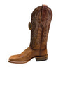Corral Ladies Sand Cowhide Embroidery Wide Square Toe - A4967
