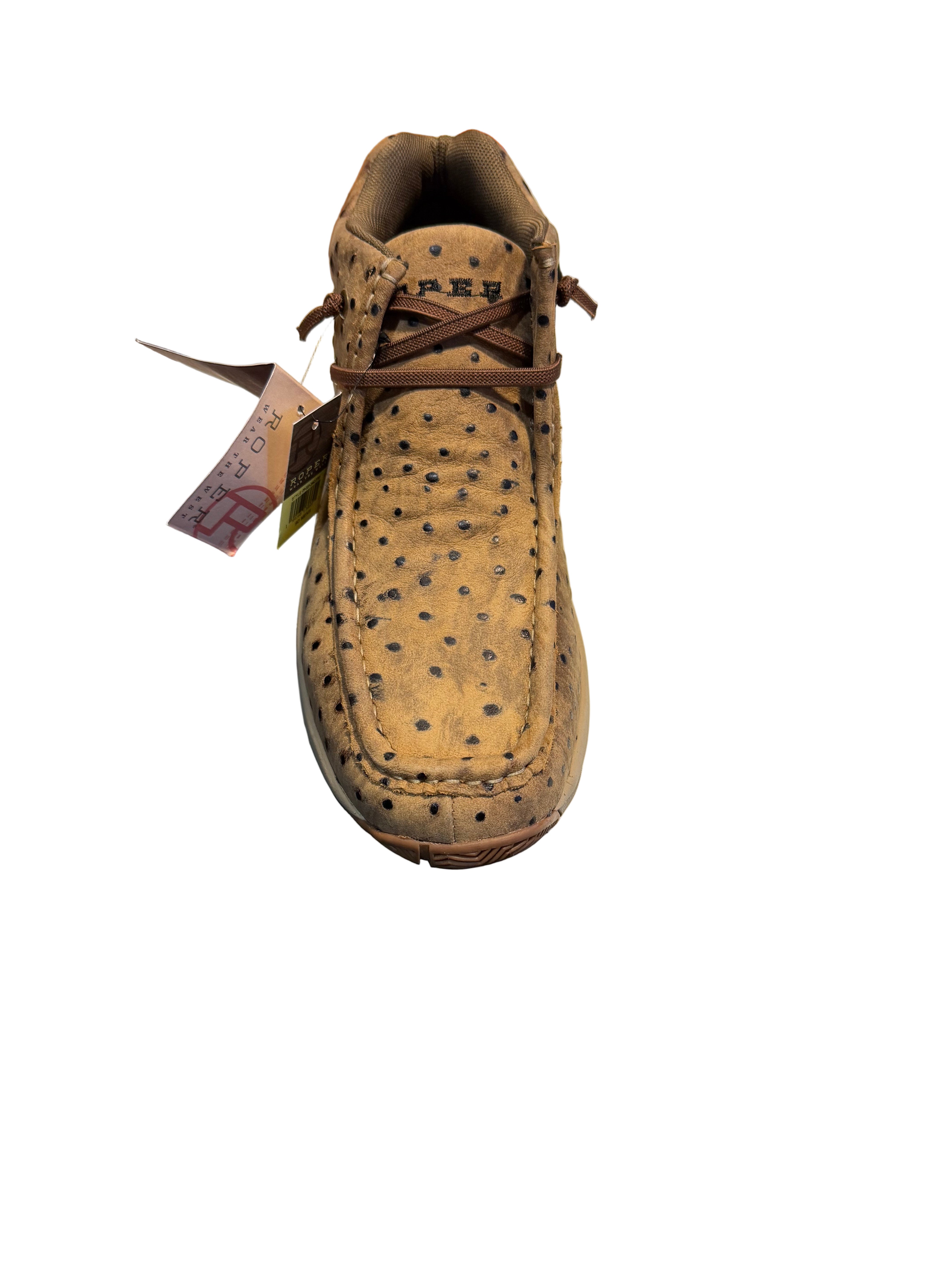 Roper Men's Vintage Tan Ostrich Embossed Shoes - 09-020-1662-3785