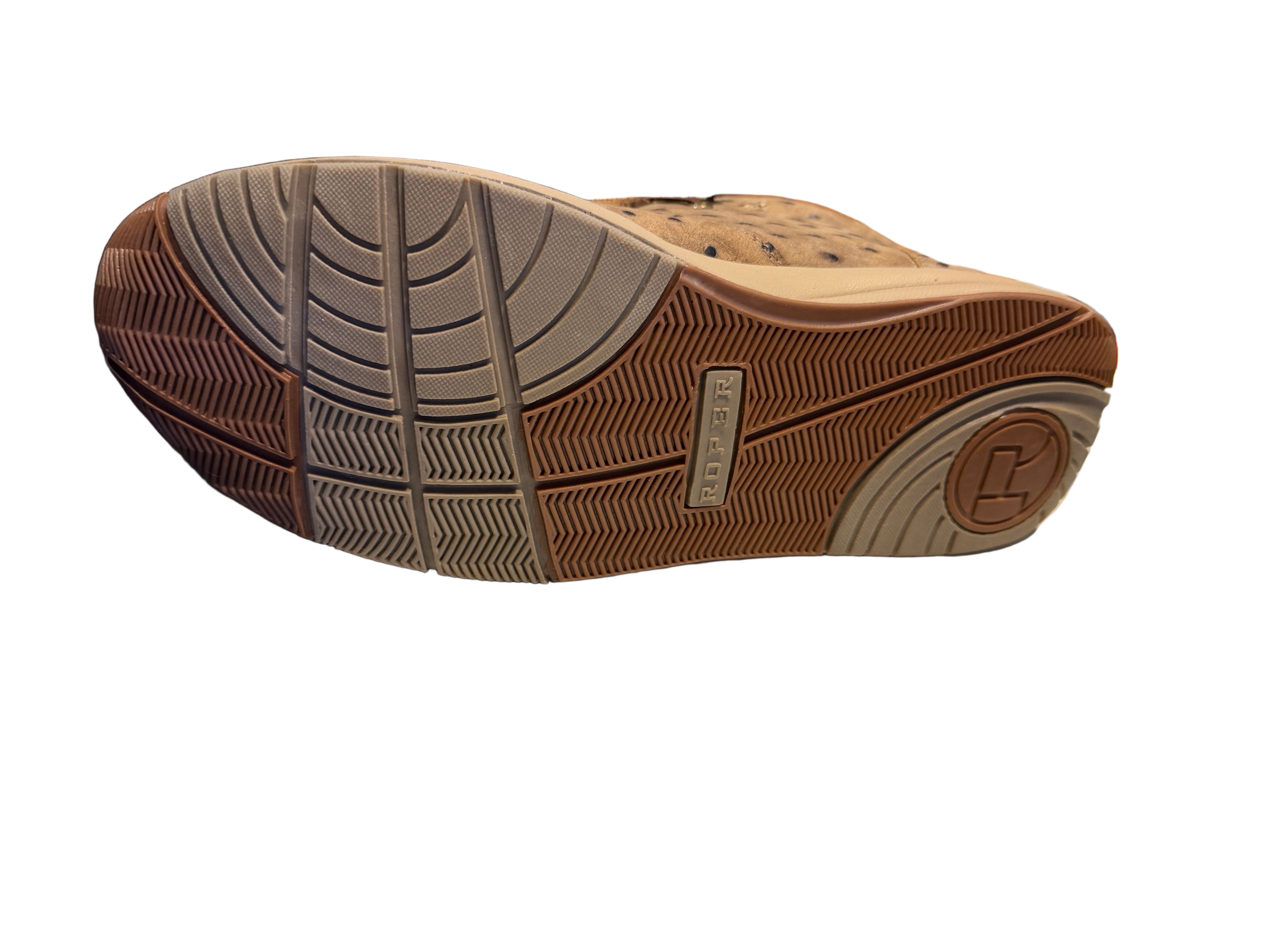 Roper Men's Vintage Tan Ostrich Embossed Shoes - 09-020-1662-3785