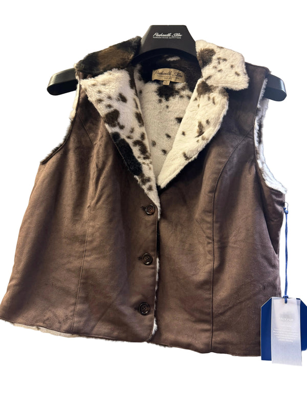Panhandle Slim Ladies Microsuede and Cowhide Vest DW98C09316