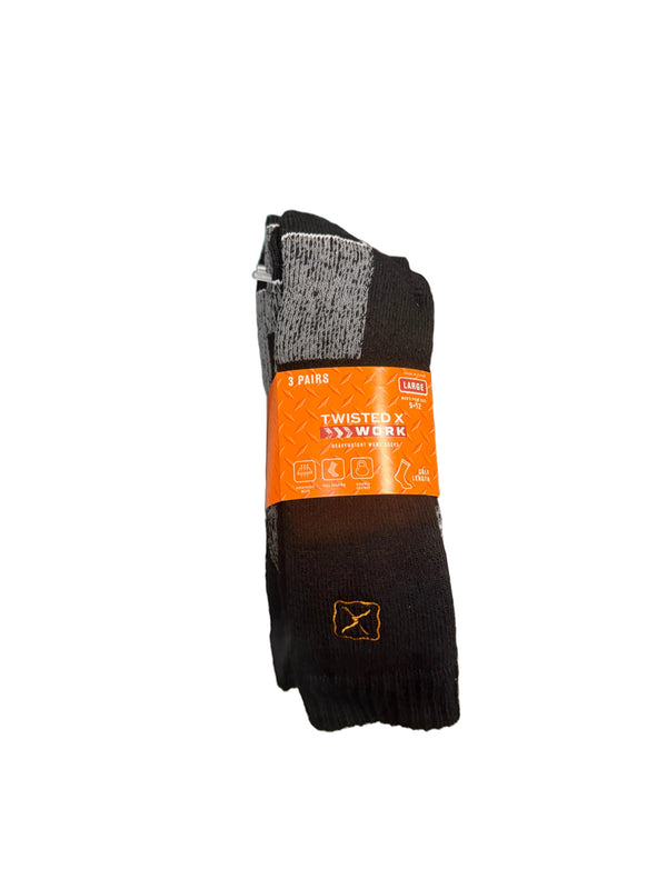 Men's Twisted X 3 Pack Work Heavy Weight Calf Socks - 43TXMS538780C