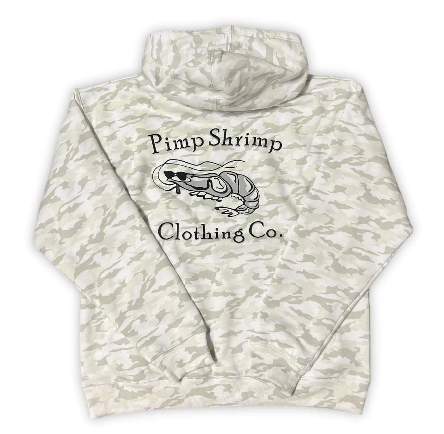 Pimp Shrimp White Camo Mid-Weight Hoodie
