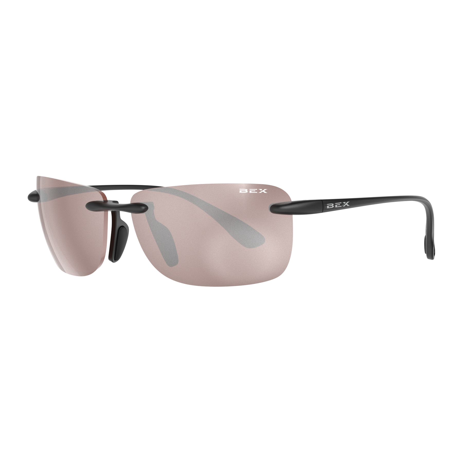 Bex Jaxyn X OTG Relialite Rimless Black Brown Silver Sunglasses-S164BBS