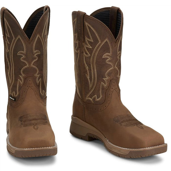 Justin Mens Taupe Cowhide Nitread Boots-CR3211