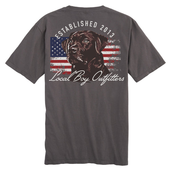 Local Boy Outfitters Patriotic Pup T-Shirt - Gray