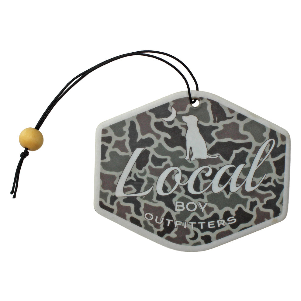 Local Boy Dog & Moon Camo Badge Air Freshener