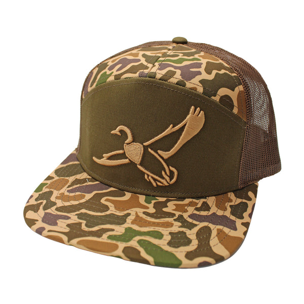 Local Boy Plain Duck 7 Panel Hat - Old School Camo