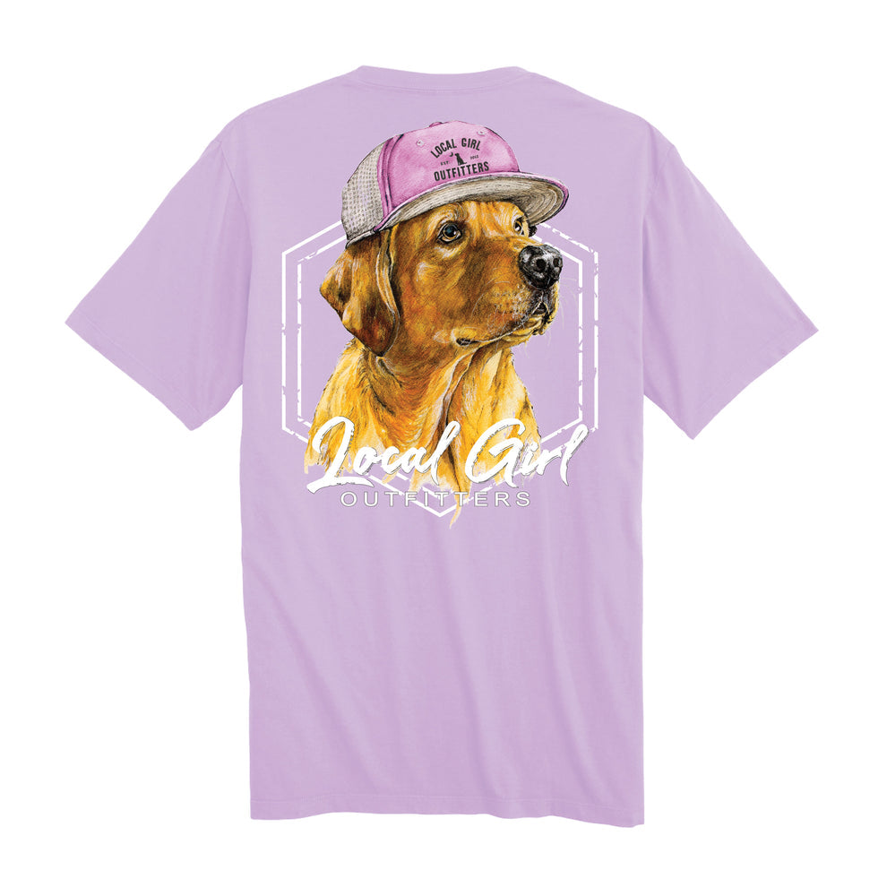 Local Girl Outfitters Lab in Hat T-Shirt - Orchid