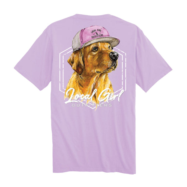 Local Girl Outfitters Lab in Hat T-Shirt - Orchid