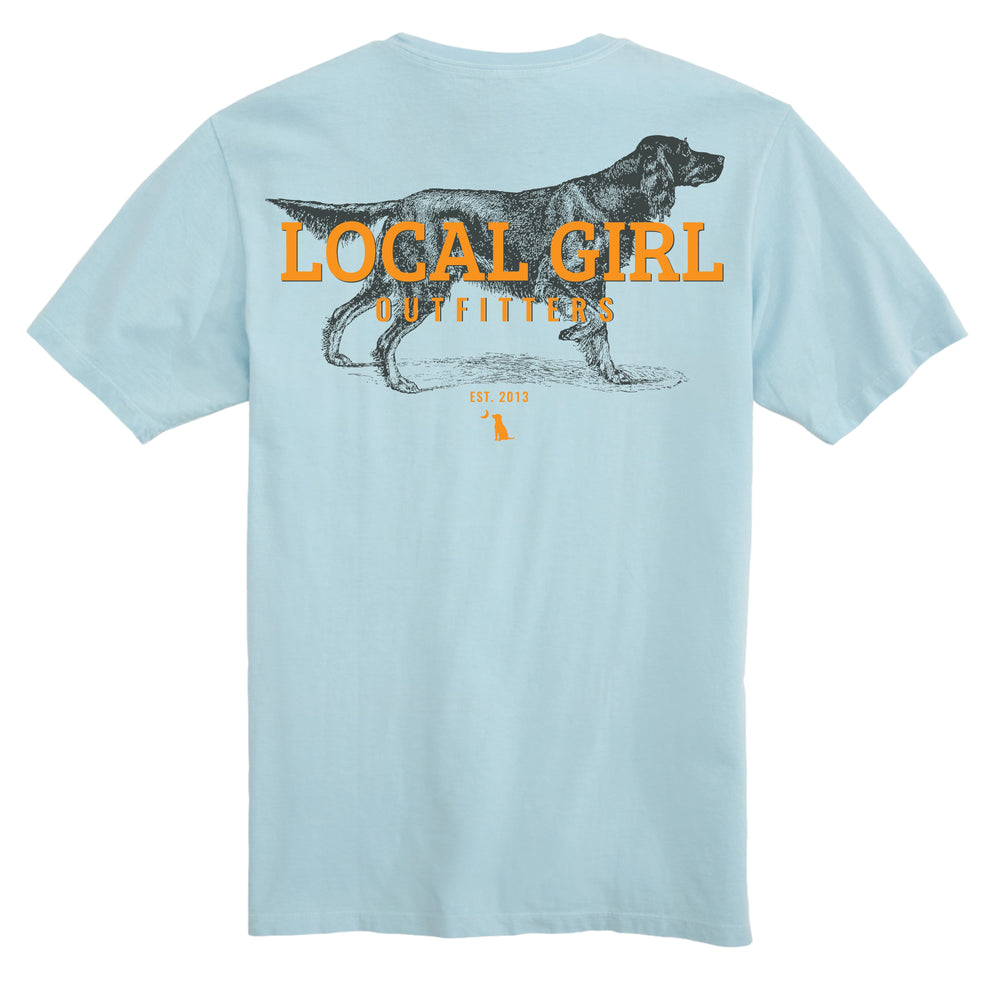 Local Girl Outfitters Setter on Point T-Shirt - Chambray