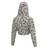 Local Girl Velvet Fleece Cropped Hoodie - Forest Camo Flora - L5130016-FCF