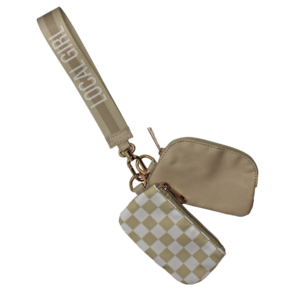Local Girl Dual Wristlet - Khaki Checker - L5210091-KHCK