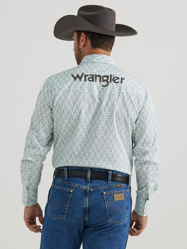 Wrangler Men's Green and Navy Competition Shirt 112346224