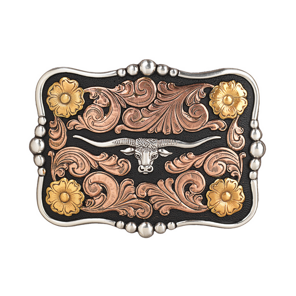 Nocona Longhorn Scrolling Pattern Belt Buckle 37917
