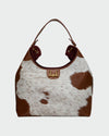 Loyal West Large Purse in Brown and White Cowhide and Calfskin-LW-S25-286