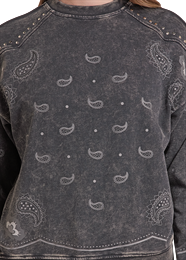 Panhandle Slim Ladies Paisley Crew Neck Pullover - LW91T09689