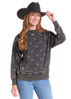 Panhandle Slim Ladies Paisley Crew Neck Pullover - LW91T09689