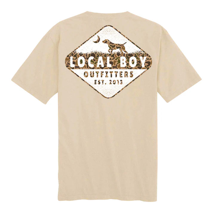 Local Boy Local Dog Old School T-Shirt - Latte - L1000381