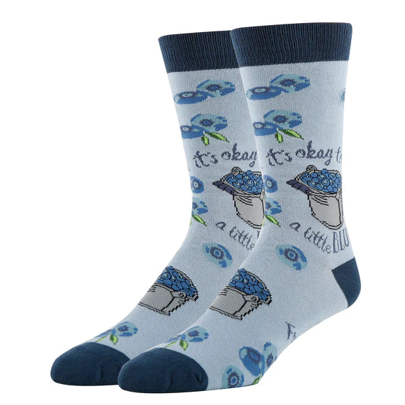 OOOH YEAH! A Little Blue Socks M/L Crew MD23504C