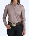 Cinch Ladies Hybrid Lilac Long Sleeve Quarter Button Shirt MSK7917007