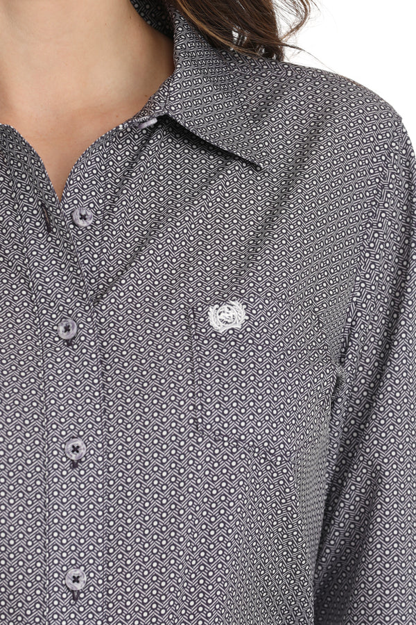 Cinch Ladies Blue Circle ArenaFlex Button Up-MSW9163030