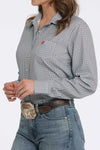 Cruel Girl Ladies Pink Diamond Print Button Shirt-MSW9163032