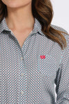 Cruel Girl Ladies Pink Diamond Print Button Shirt-MSW9163032