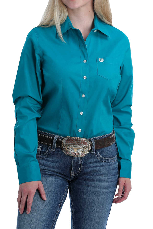 Cinch Ladies Classic Teal Button Down-MSW9164167