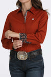 Cinch Ladies Burnt Orange Floral Button Up-MSW9165073