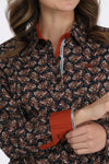 Cinch Ladies Burnt Orange Multi Paisley Button Up-MSW9165074