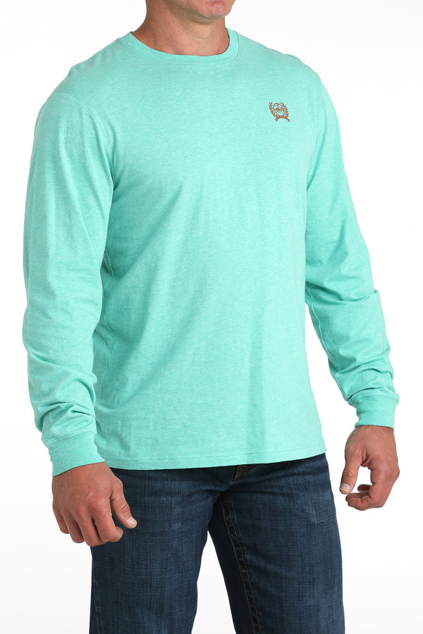 Cinch Men's Green Long Sleeve Cowboy State of Mind Shirt-MTK1721019