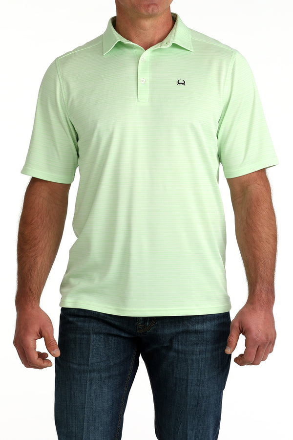 Cinch Mens Short Sleeve Arena flex Polo - Green - MTK1865042