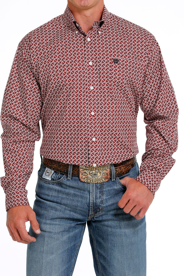 Cinch Men's Button Down Red Shirt MTW1105622