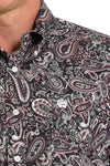 Cinch Mens Purple Paisley Button Up Shirt-MTW1105910